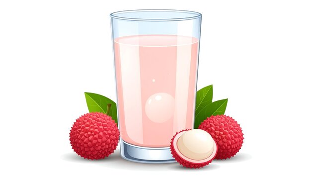 Pink juice drink with lychees