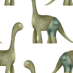 A playful cartoon dinosaur pattern for kids decor with vibrant colors