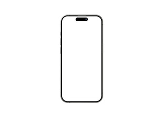 Smartphone isolated on transparent background with blank screen