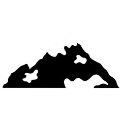 Mountain Silhouette Isolated on White Background.