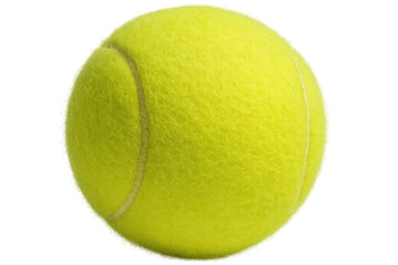 Tennis ball on transparent background, a bright yellow felt sports equipment for playing tennis