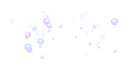 Cute 8bit Retro Game Style Purple and Cyan Bubble Illustration with Transparent Background