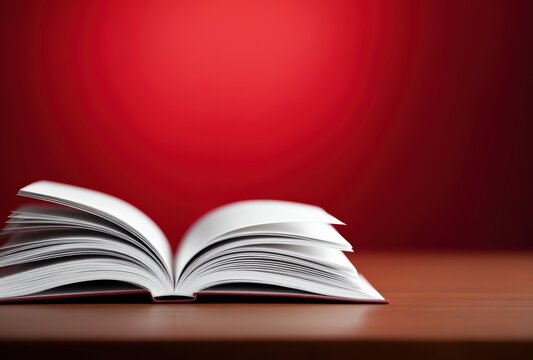 Open book lying on a wooden desk, offering knowledge, education, and study opportunities with copy space
