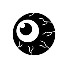 Eyeball spooky monster scary anatomy flat icon
