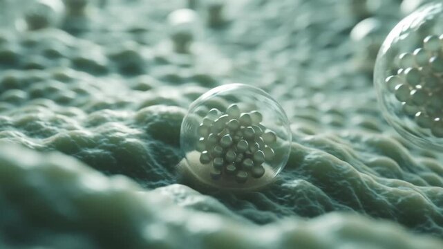 Microbial probiotic cell bubble textured surface producing insulin like secretion with encapsulated probiotic capsules