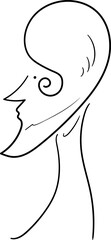 Hand Drawn Male Profile Line Art Illustration
