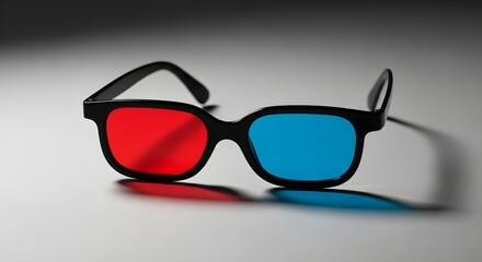 Black 3D Glasses Mockup – Retro Cinema Accessory