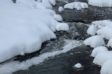 Winter Creek with Snow