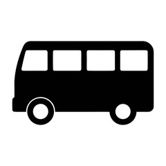 Isolated black silhouette of a bus vector graphic transport vehicle public transit design template
