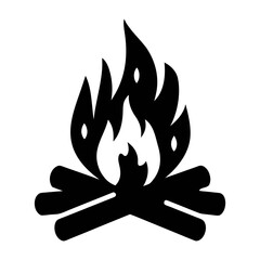 Campfire bonfire flame fire wood logs burning heat outdoor camping nature adventure graphic icon