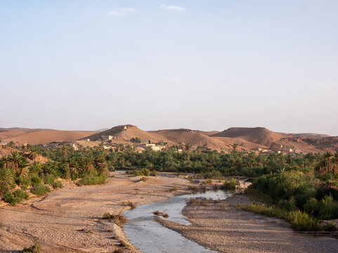 View on the river "Oued Dades" in Ouled Merzouk, Morocco
