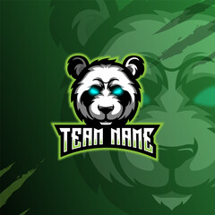 Panda head mascot illustration logo template
