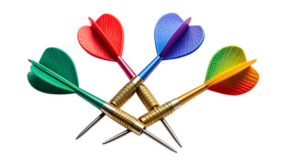 Colored darts crossed, dark background