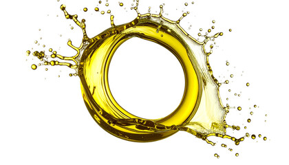 Oil circle, yellow splash on black