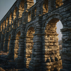 Ancient Roman Aqueduct A Timeless Architectural Marvel in Stone.