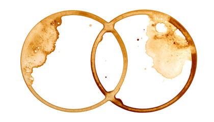 Coffee stain rings, interlocking forms