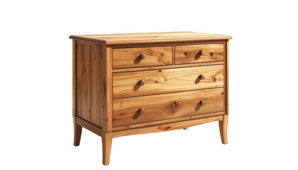 Wooden dresser on black background