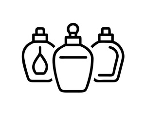 Obraz premium Three cosmetic bottles with different shapes