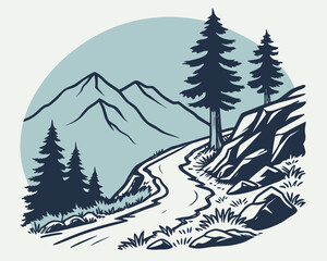 Fototapeta premium Scenic mountain landscape with a winding road