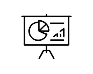 Presentation slide with pie chart and bar graph