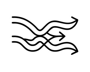 Black wavy lines with multiple arrows