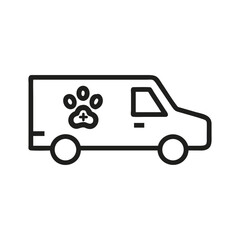 A vehicle with a paw print presumably for pet care