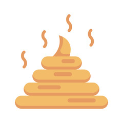 A stack of brown poop with three wiggly lines above it