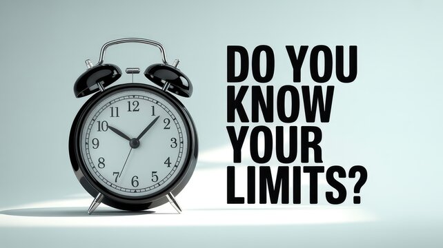 Classic alarm clock prompts contemplation on personal boundaries and capabilities