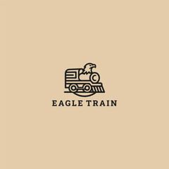Eagle train logo template vector illustration design