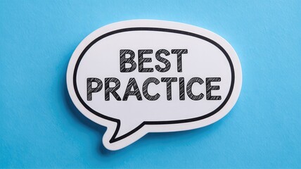Best practice insights shared in a clear speech bubble on a vibrant blue background