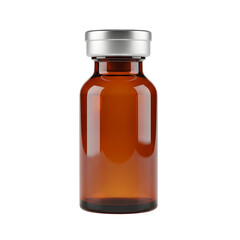 Amber Glass Vial Silver Cap Pharmaceutical Medical Bottle Medicine Liquid Container Healthcare Packaging Serum