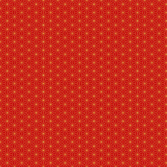 和風背景素材　赤と金の麻の葉模様　正方形