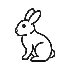 Outline of a stylized rabbit sitting upright facing left