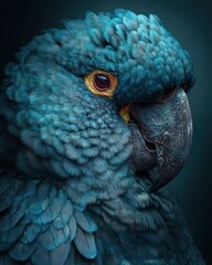 Fototapeta premium Detailed Blue Macaw Portrait
