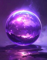 Purple orb, glowing, ethereal