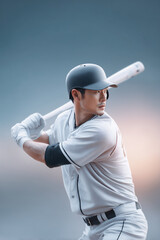 야구 타격 자세를 취한 선수