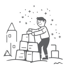 modern design illustration of winter ice carving competitions