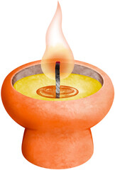 Watercolor Terracotta Candle Holder