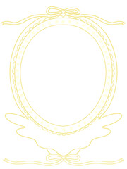 Leaf and Ribbon Decorative Oval Frame