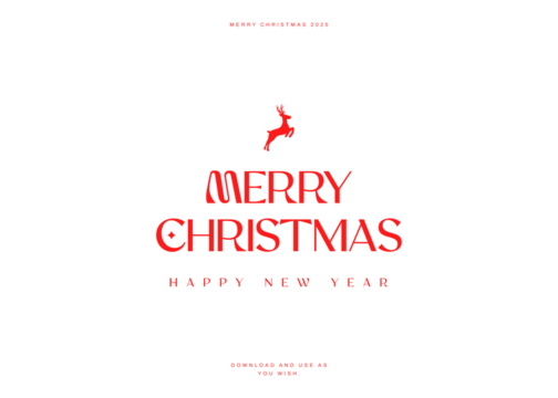 Merry christmas and happy new year isolated on transparent background - Powered by Adobe