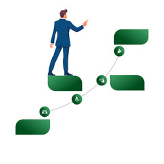 Professional Business Growth Infographic with Formal Businessman