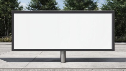 Empty white street banner