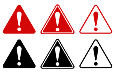 危険、注意、警告等を表すアイコンイラストセット