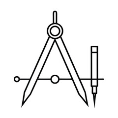 vector drawing of a compass compass tool drawing illustration equipment icon symbol vector design