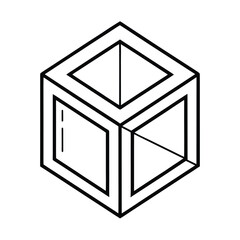 abstract cube design box cube business icon vector glass design blank container symbol building