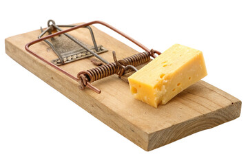 Mousetrap with Cheese isolated on transparent background