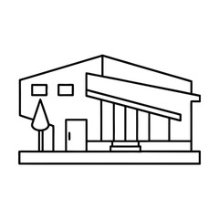 vector illustration of a building drawing construction art home logo