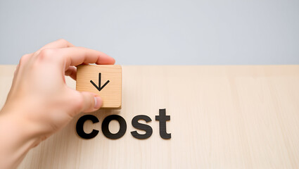 Lowering costs with downward arrow