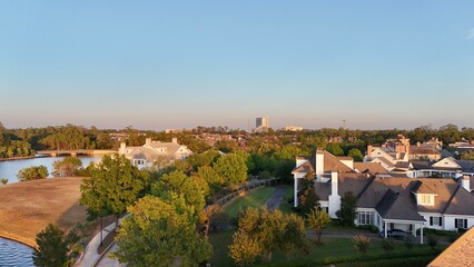 Obraz premium Aerial view of luxurious houses in Texas, United States