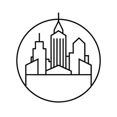 vector illustration of an abstract city art design icon logo